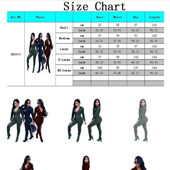 RESTOCKED ONE PIECE BODYCON LONG SLEEVE JUMPSUIT - Picture 3 of 3